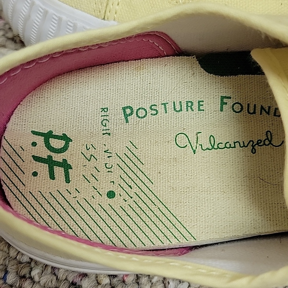 PF Flyers Center Lo Yellow Canvas Sneakers with White Soles, Women's 8 - Picture 5 of 6